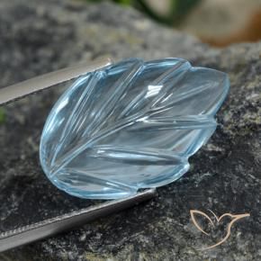 Topacio Azul Suizo natural de 9.19 ct, Corte Flor, Transparente