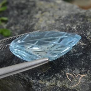 Topacio Azul Suizo natural de 9.19 ct, Corte Flor, Transparente