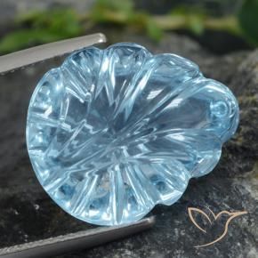 Topacio Azul Suizo natural de 15.42 ct, Corte Flor, Transparente