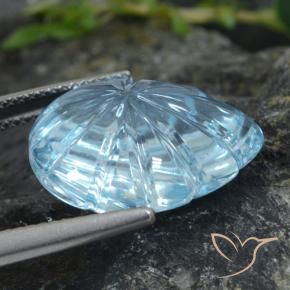 Topacio Azul Suizo natural de 15.42 ct, Corte Flor, Transparente