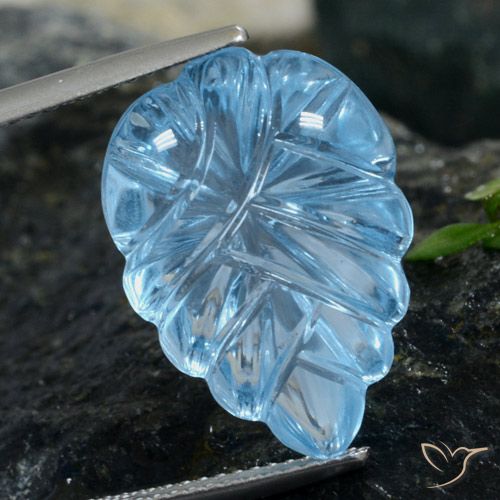14.95ct Natural Azul Suizo Topacio, Corte Flor, Transparente