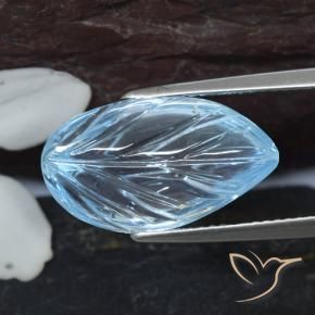 Topacio Azul Cielo natural de 8.20 ct, Corte Flor, Transparente