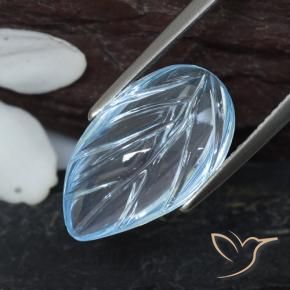 Topacio Azul Cielo natural de 8.20 ct, Corte Flor, Transparente