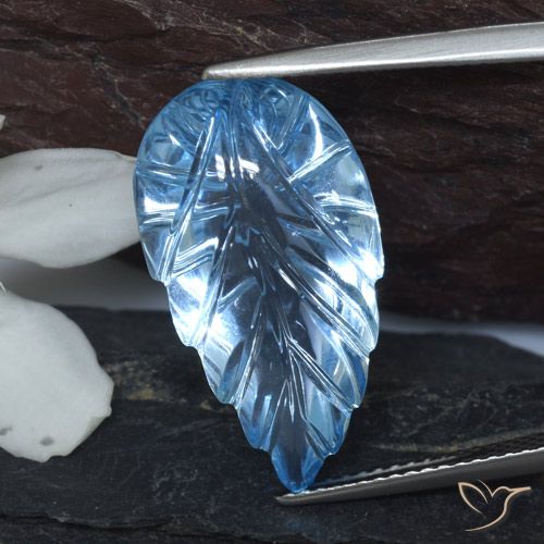 14.78ct Natural Azul Suizo Topacio, Corte Flor, Transparente