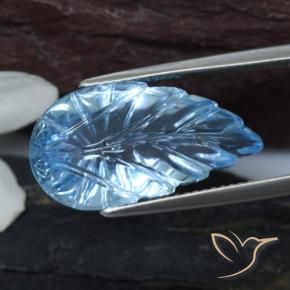 Topacio Azul Suizo natural de 14.78 ct, Corte Flor, Transparente