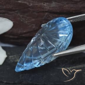 Topacio Azul Suizo natural de 14.78 ct, Corte Flor, Transparente