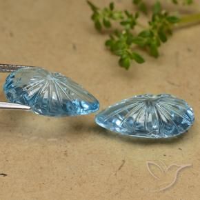 Gemas de Topacio Azul Suizo natural de 24.81 ct, Elegante, Transparente