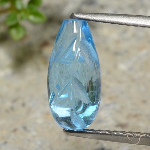4.11ct Natural Azul Suizo Topacio, Elegante, Transparente
