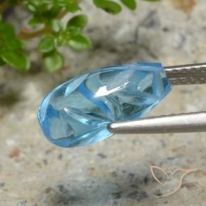 Topacio Azul Suizo natural de 4.11 ct, Elegante, Transparente