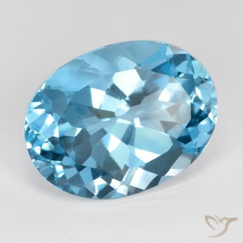Topacio Azul Suizo natural de 22.02 ct, Ovalada, VVS