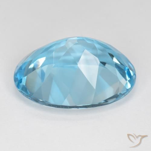 Topacio Azul Suizo natural de 22.02 ct, Ovalada, VVS