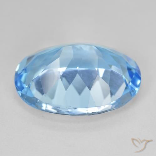 Topacio Azul Suizo natural de 20.98 ct, Ovalada, VVS