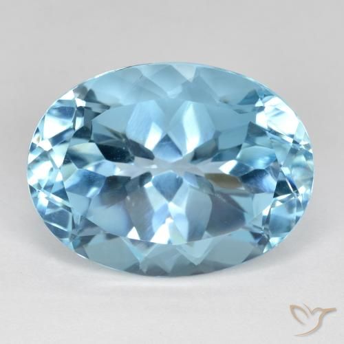 22.58ct Natural Azul Cielo Topacio, Ovalada, VVS