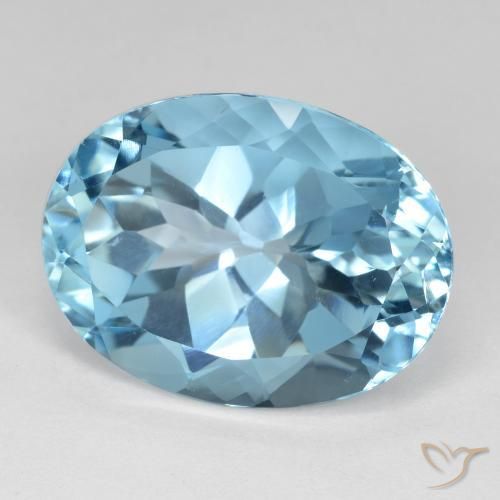 Topacio Azul Cielo natural de 22.58 ct, Ovalada, VVS
