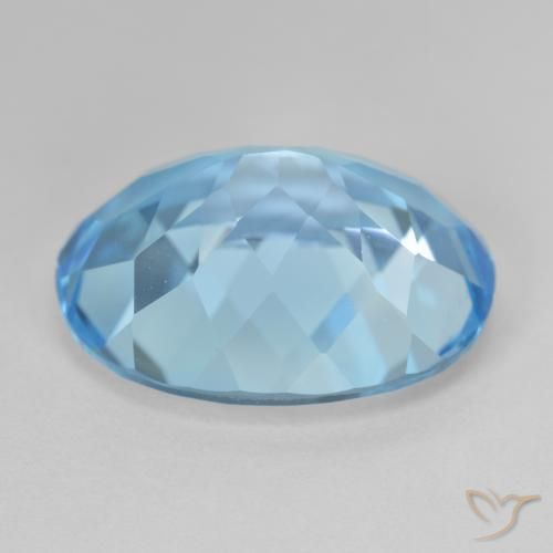Topacio Azul Suizo natural de 22.75 ct, Ovalada, VVS
