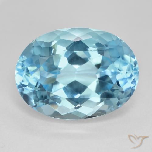 23.72ct Natural Azul Suizo Topacio, Ovalada, VVS
