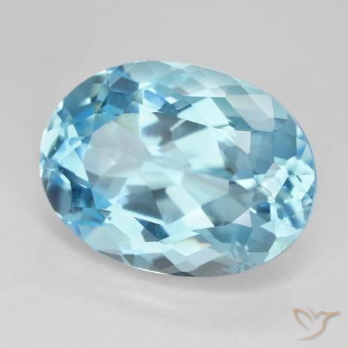 Topacio Azul Suizo natural de 23.72 ct, Ovalada, VVS