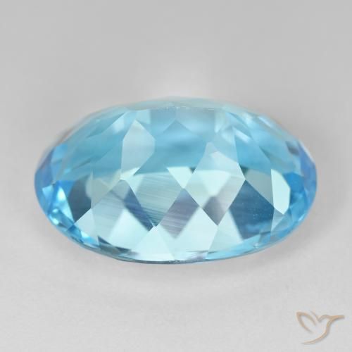 Topacio Azul Suizo natural de 23.72 ct, Ovalada, VVS