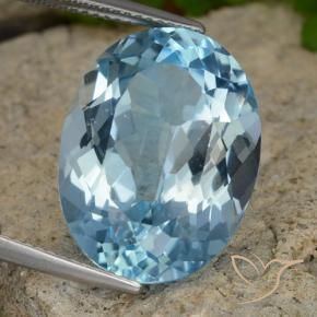 Topacio Azul Suizo natural de 22.93 ct, Ovalada, VVS-VS
