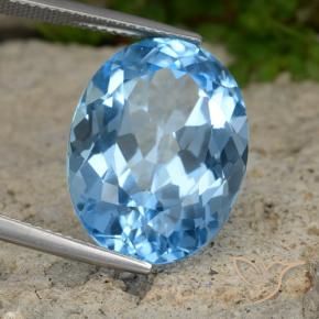 Topacio Azul Suizo natural de 22.74 ct, Ovalada, VVS-VS