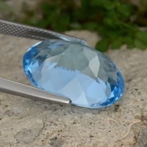 Topacio Azul Suizo natural de 22.74 ct, Ovalada, VVS-VS