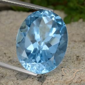 Topacio Azul Suizo natural de 22.32 ct, Ovalada, VVS-VS