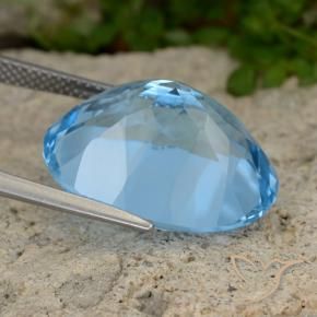Topacio Azul Suizo natural de 22.32 ct, Ovalada, VVS-VS