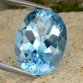 Topacio Azul Suizo natural de 21.34 ct, Ovalada, VVS