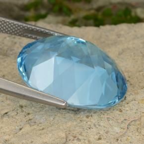 Topacio Azul Suizo natural de 21.34 ct, Ovalada, VVS