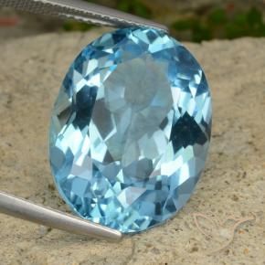 Topacio Azul Suizo natural de 21.79 ct, Ovalada, VVS