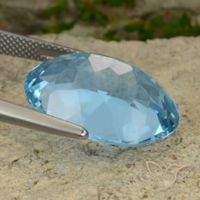 Topacio Azul Suizo natural de 21.79 ct, Ovalada, VVS