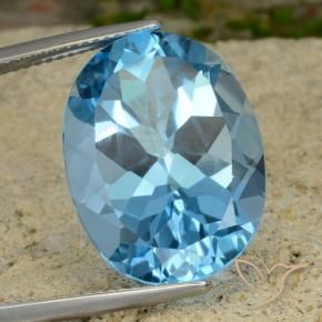 Topacio Azul Suizo natural de 21.13 ct, Ovalada, VVS