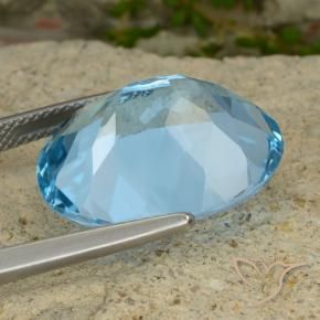 Topacio Azul Suizo natural de 21.13 ct, Ovalada, VVS
