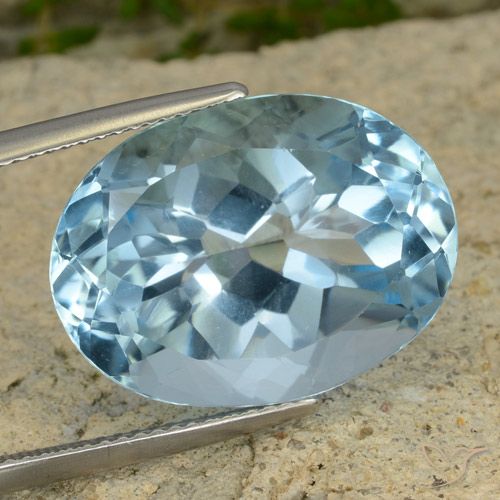 21.61ct Natural Azul Cielo Topacio, Ovalada, VVS