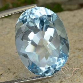 Topacio Azul Cielo natural de 21.61 ct, Ovalada, VVS