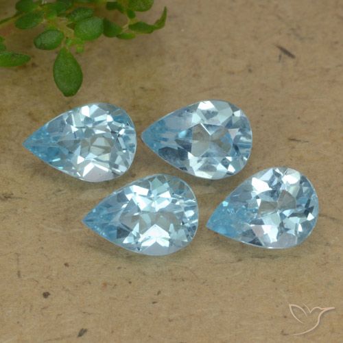 3.07ctw Natural Azul Cielo Topacio, En forma de pera, VVS-VS