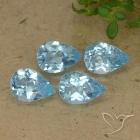 Gemas de Topacio Azul Cielo natural de 3.07 ct, En forma de pera, VVS-VS