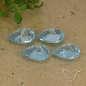 Gemas de Topacio Azul Cielo natural de 3.07 ct, En forma de pera, VVS-VS