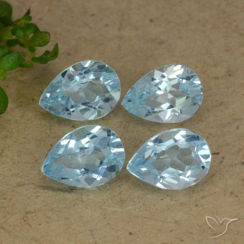 3.19ctw Natural Azul Cielo Topacio, En forma de pera, VVS-VS