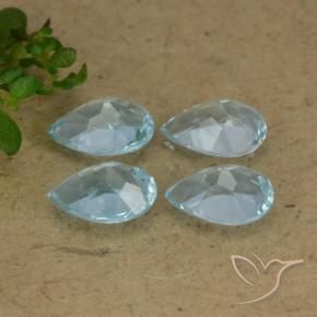 Gemas de Topacio Azul Cielo natural de 3.19 ct, En forma de pera, VVS-VS