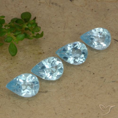 2.91ctw Natural Azul Cielo Topacio, En forma de pera, VVS-VS
