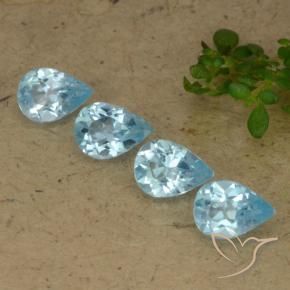 Gemas de Topacio Azul Cielo natural de 2.91 ct, En forma de pera, VVS-VS