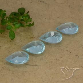 Gemas de Topacio Azul Cielo natural de 2.91 ct, En forma de pera, VVS-VS