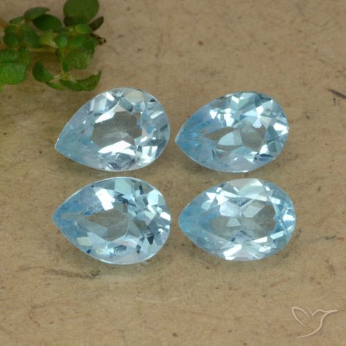 3.49ctw Natural Azul Cielo Topacio, En forma de pera, VVS-VS