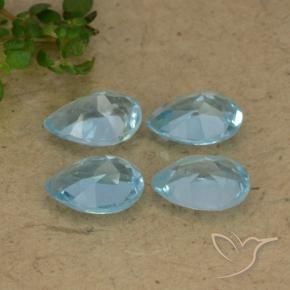Gemas de Topacio Azul Cielo natural de 3.49 ct, En forma de pera, VVS-VS