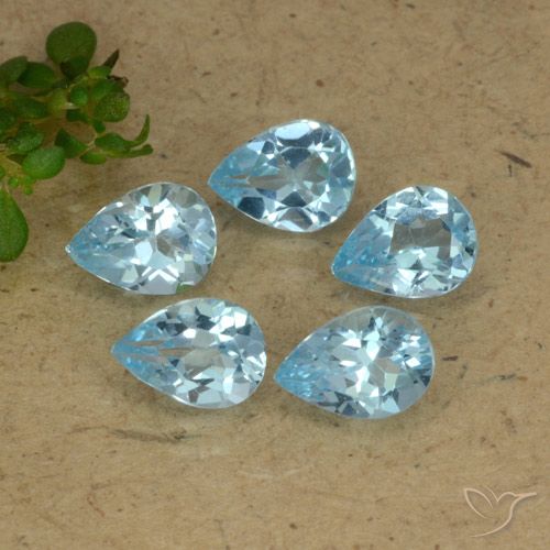 3.39ctw Natural Azul Suizo Topacio, En forma de pera, VVS-VS, Photo A