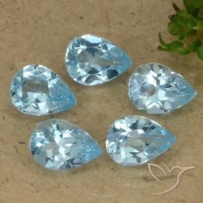 Gemas de Topacio Azul Suizo natural de 3.39 ct, En forma de pera, VVS-VS