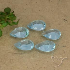 Gemas de Topacio Azul Suizo natural de 3.39 ct, En forma de pera, VVS-VS