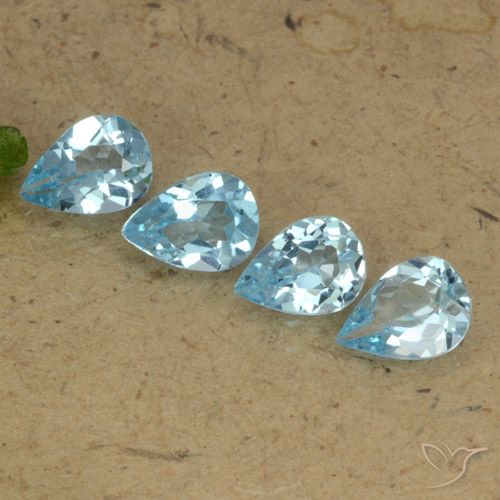 3.01ctw Natural Azul Suizo Topacio, En forma de pera, VVS-VS