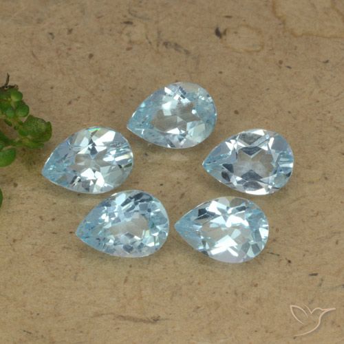 4.14ctw Natural Azul Cielo Topacio, En forma de pera, VVS-VS